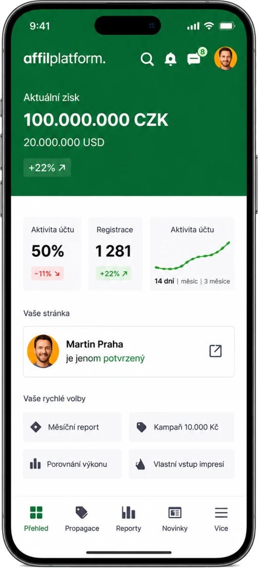Affilplatform mobilní aplikace