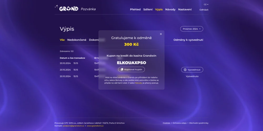 User, redeemed bonus code